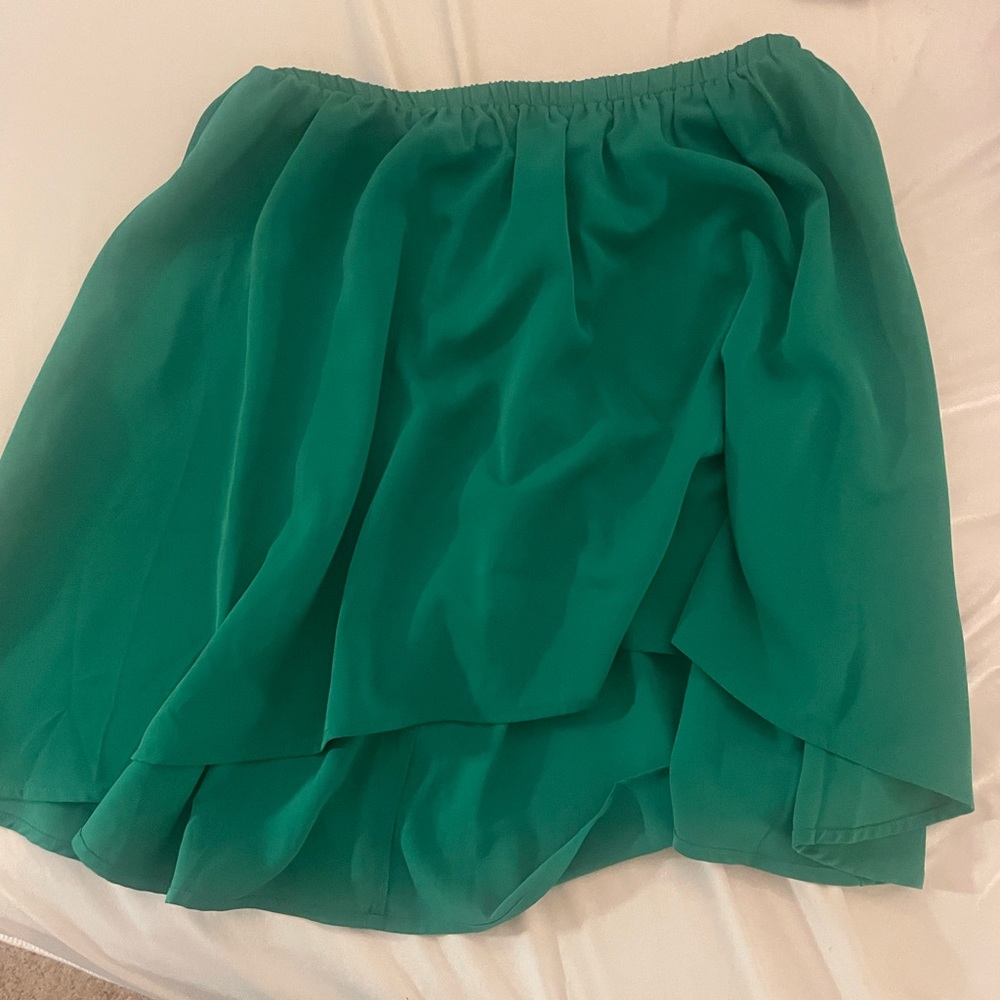 Strapless green top